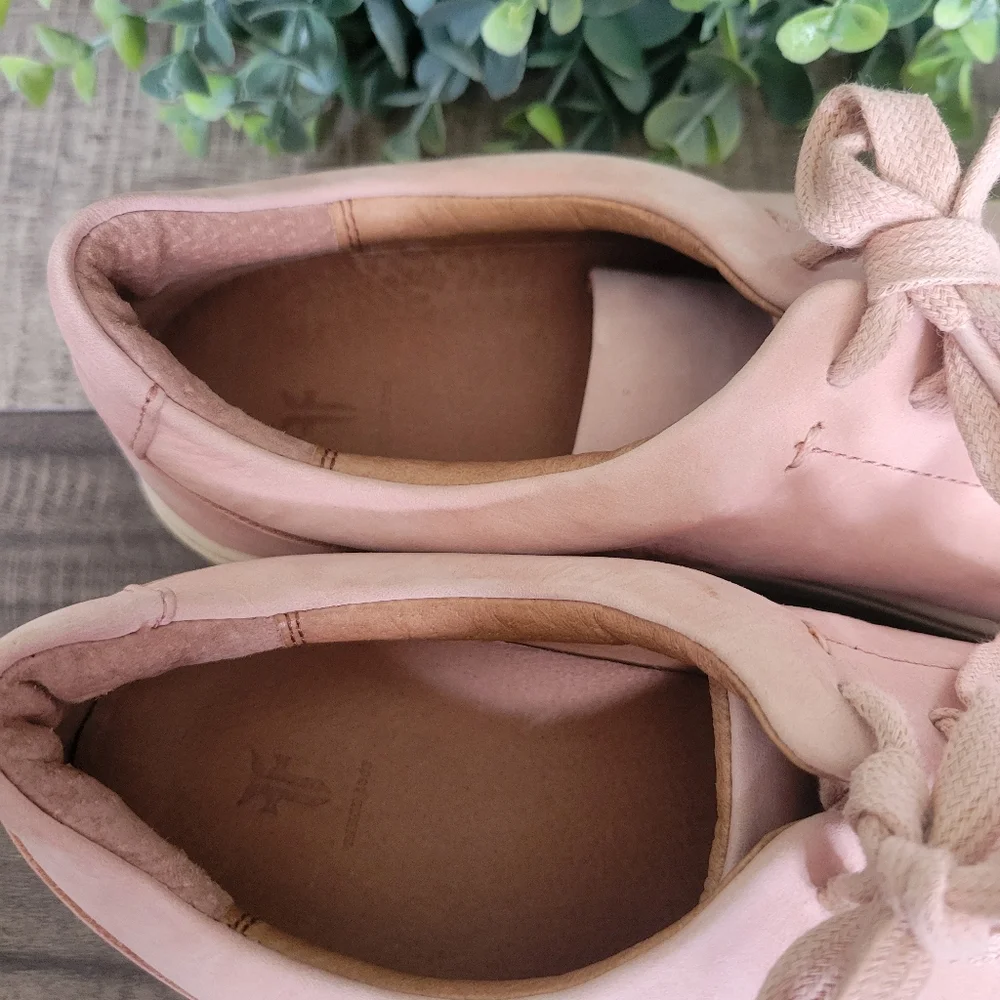 Frye Ivy Low Lace Blush Leather Sneakers Womens Size 9.5 - Picture 5 of 9